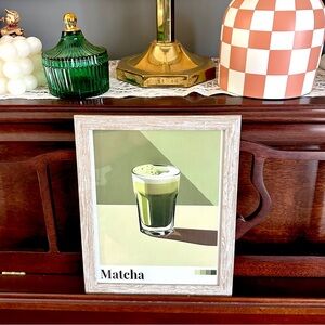 Retro Match Tea Green Toned Canvas Art Print Framed Wall Art Mid Century Art